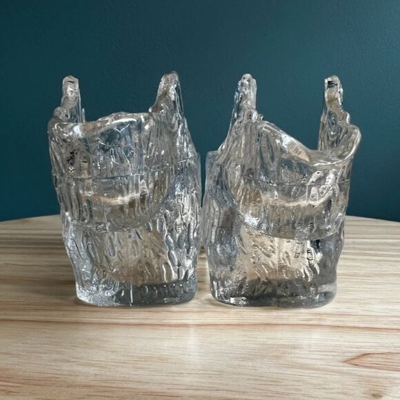 Pr Vtg Glass Scottie Dog Terrier Spoon Rest Dish Clear Textured - Picture 7 of 10